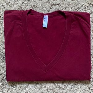 American Apparel V Neck short sleeved shirt XL